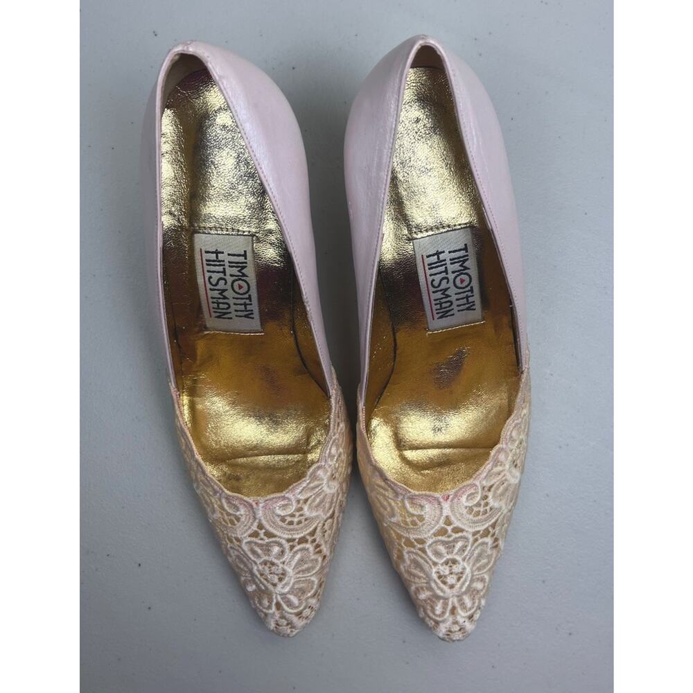Timothy Hitsman Y2K Lace Pink Heels Women’s Size 7 | Vintage Pointed Toe Pumps